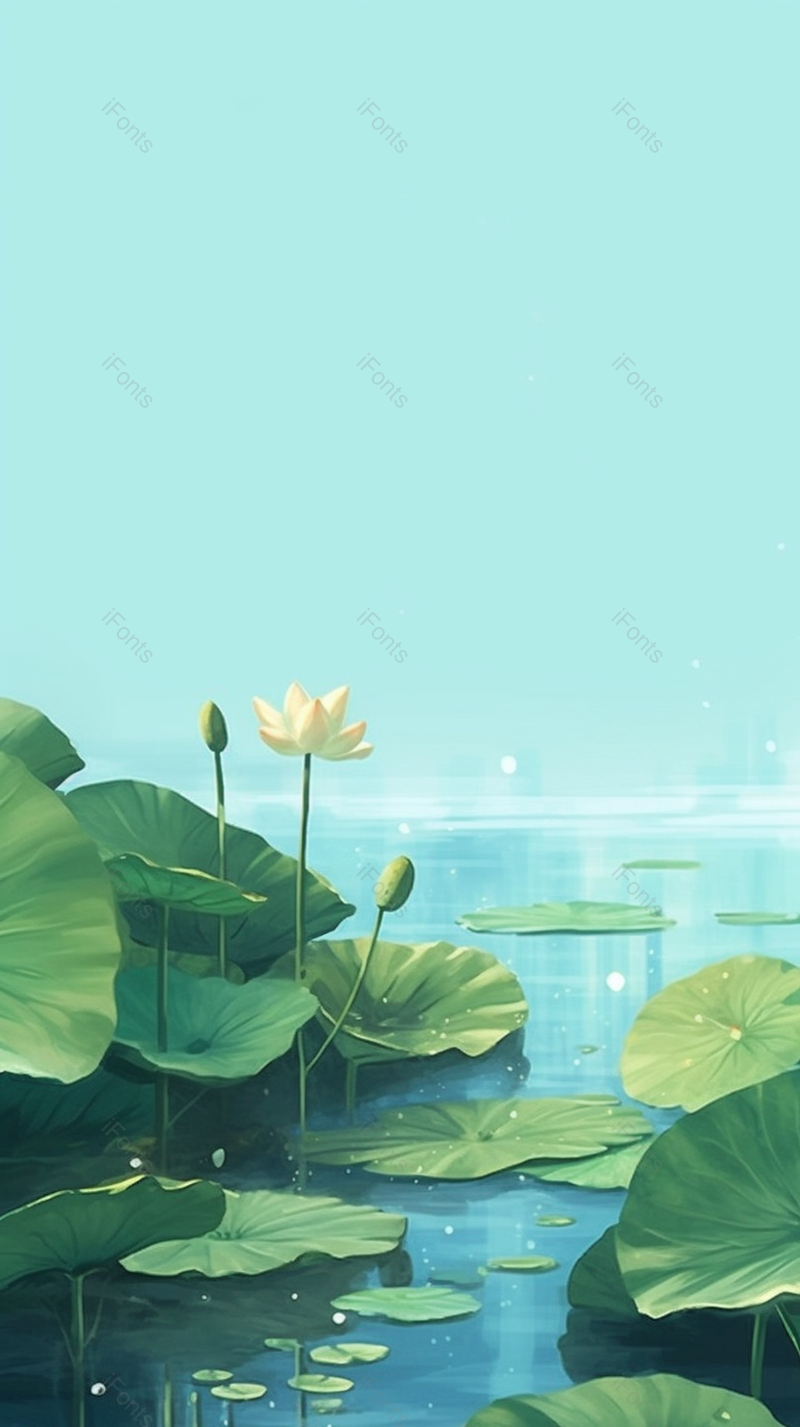 小暑绿色的荷叶红色的荷花背景,插画/手绘图,插画/手绘图库,插画/手绘图下载,插画/手绘